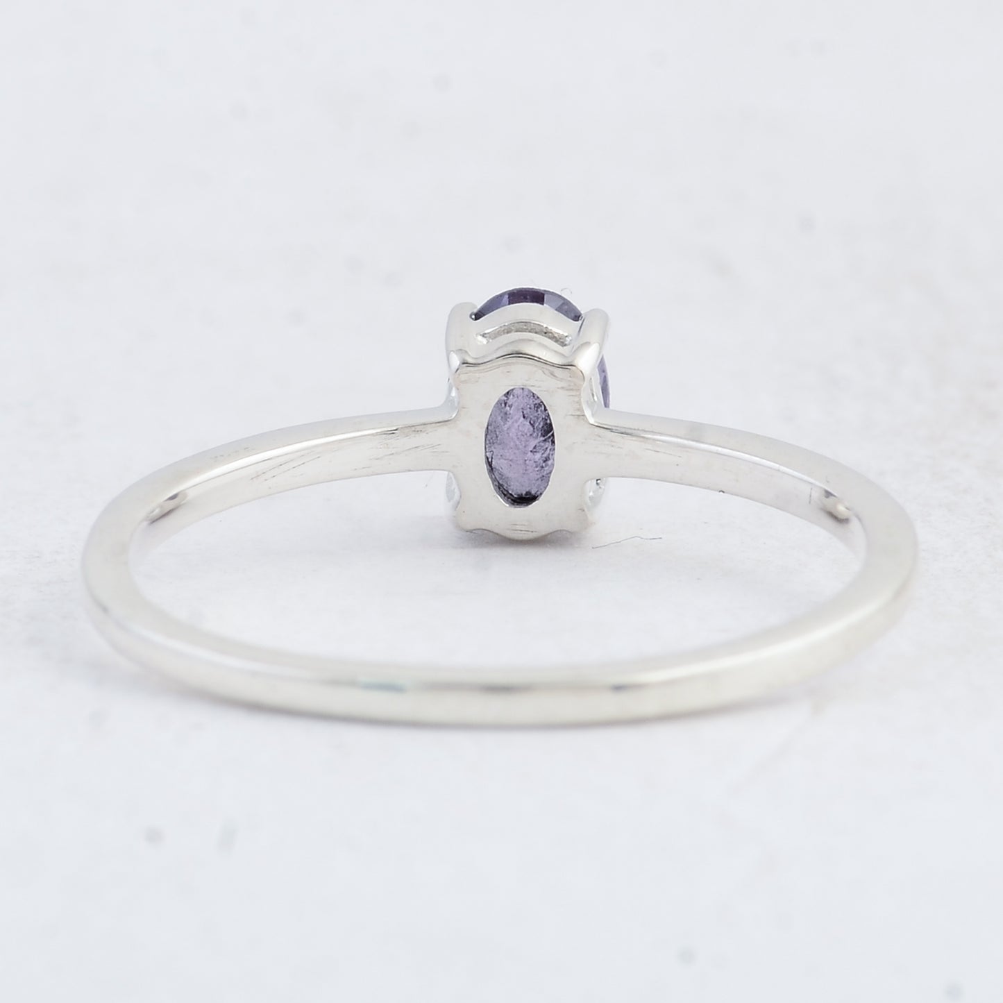 0.41 Ct Oval Amethyst 925 Sterling Silver Ring