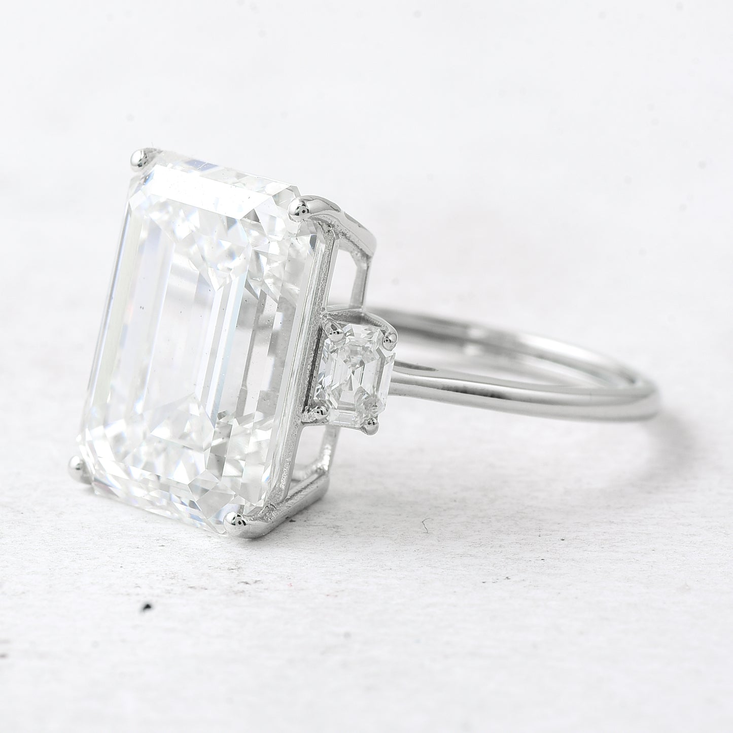 10.60 Ct Octagon Lab Grown Diamond 950 Platinum Ring