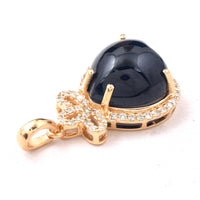 5.93 Ct Heart Cabochon Natural Sapphire 14K Gold Pendant
