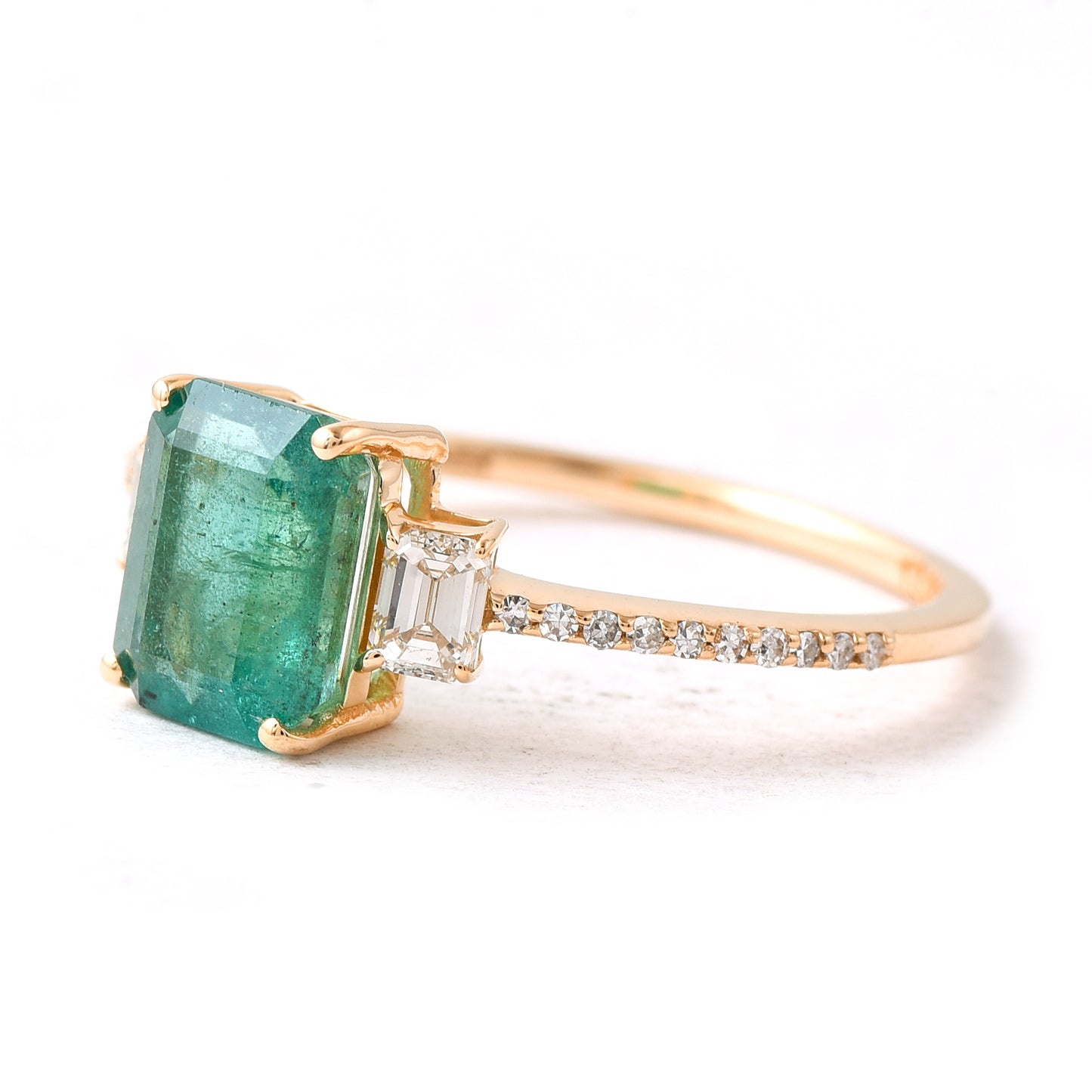 2.06 Ct Octagon Emerald 14K Gold Ring