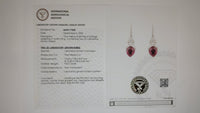5.41 Ct Pear Mixed Cut Lab Grown Ruby 14K Gold Earrings
