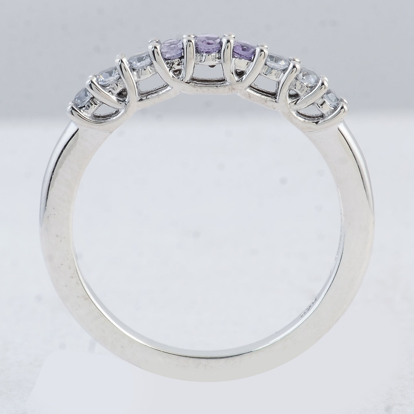 0.45 Ct Round Amethyst 925 Sterling Silver Ring