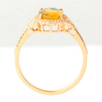 2.67 Ct Oval Mixed Cut Natural Bi Coloured Sapphire 14K Gold Ring
