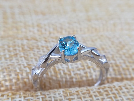 Blue Topaz 925 Sterling Silver Ring