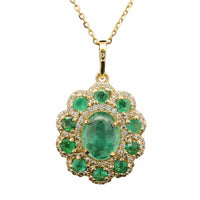 1.94 Ct Oval Emerald 14K Gold Pendant
