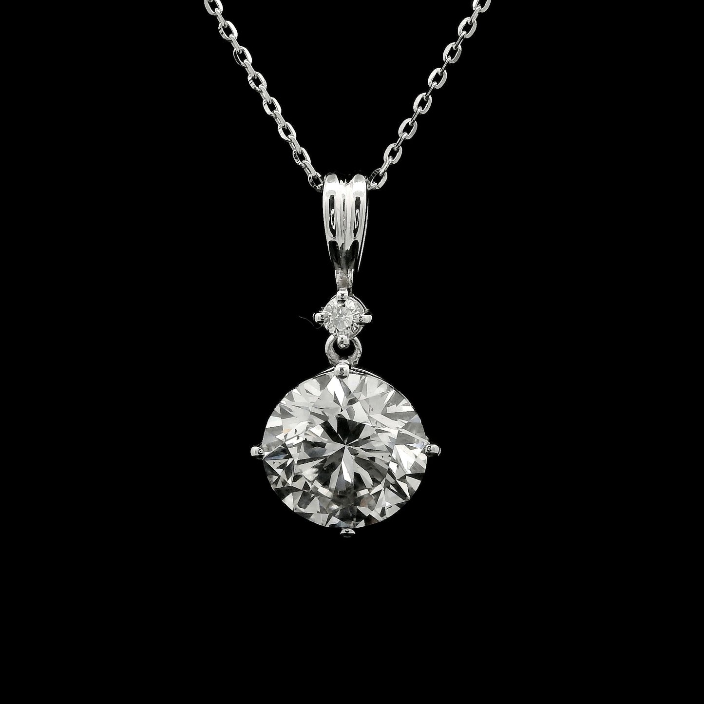 2.74 Carats Lab Grown Diamond 14K Gold Pendant