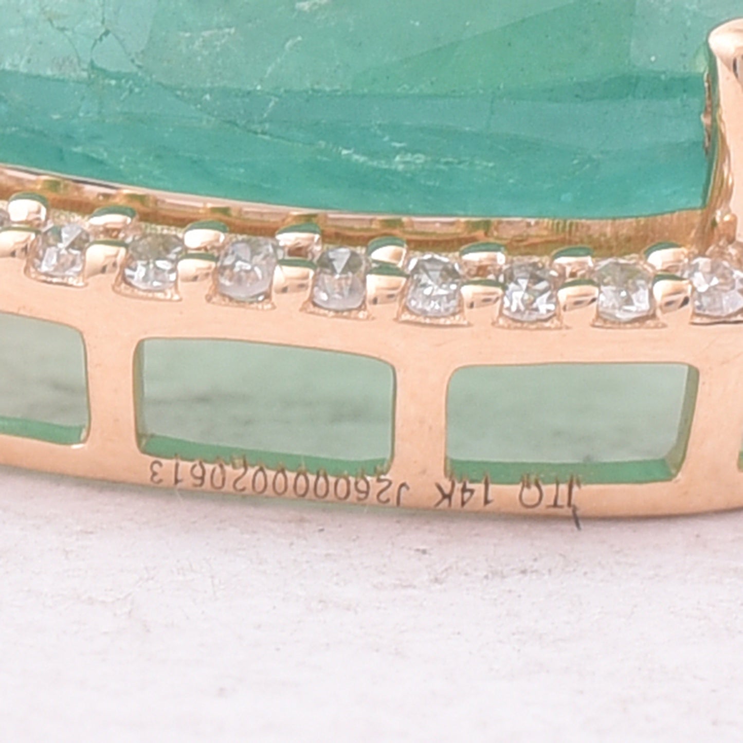 3.34 Ct Pear Mixed Cut Natural Emerald 14K Gold Pendant