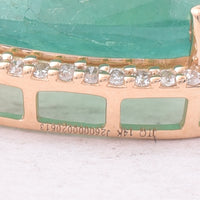 3.34 Ct Pear Mixed Cut Natural Emerald 14K Gold Pendant