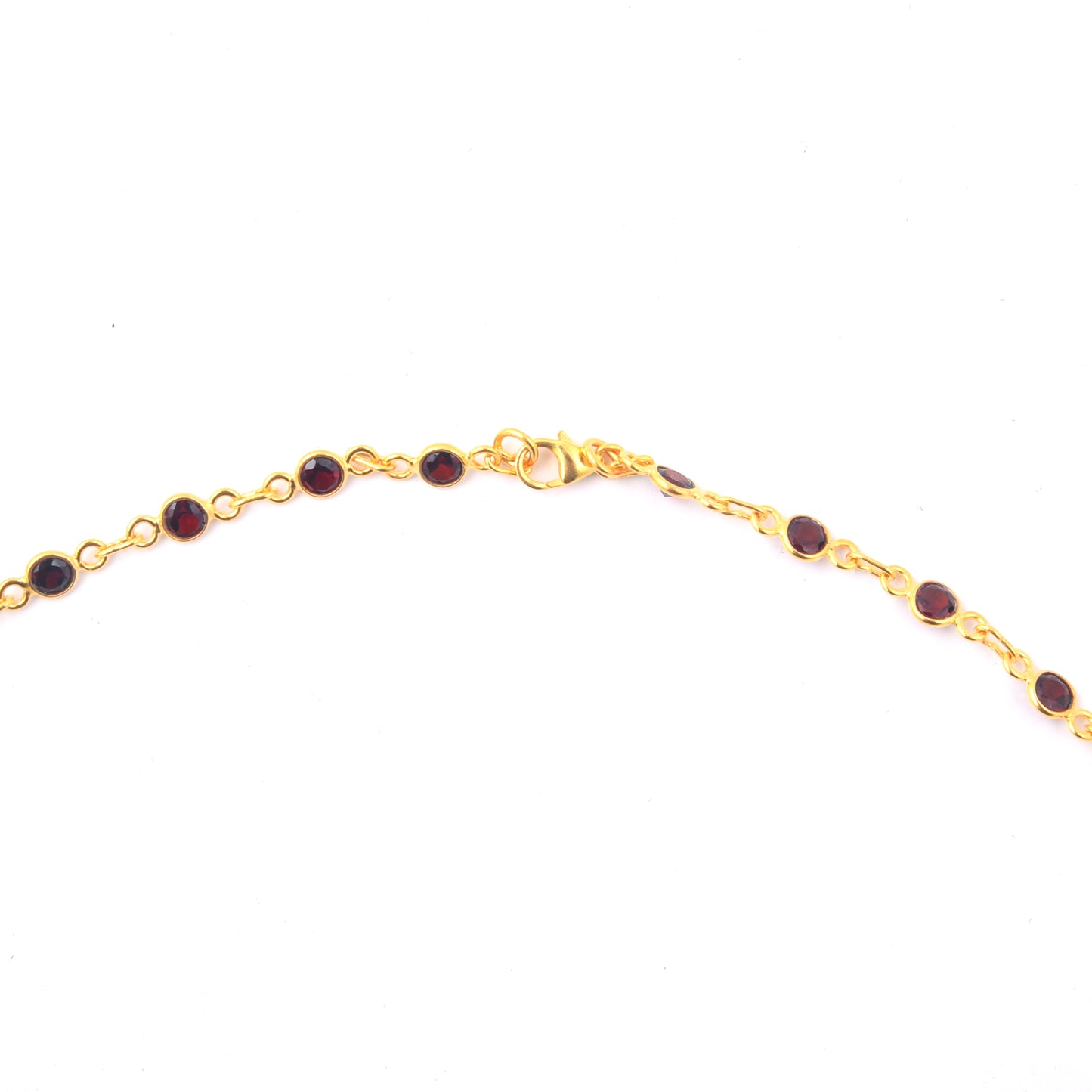 10.84 Ct Round Garnet 925 Sterling Silver Necklace