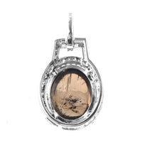 3.51 Ct Oval Cabochon Cut Natural Tourmaline 950 Platinum Pendant