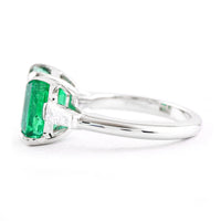 4.99 Ct Octagon Step Cut Natural Beryl Emerald 950 Platinum Ring