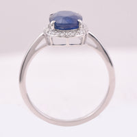 2.89 Ct Oval Mixed Cut Natural Sapphire 950 Platinum Ring