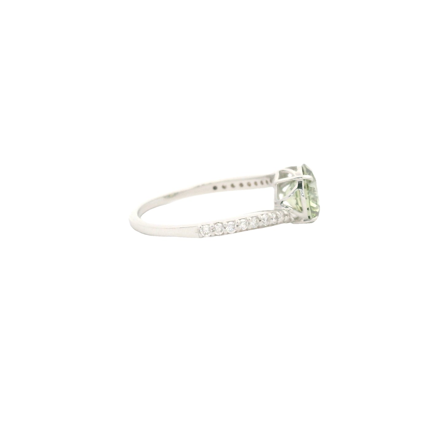 1.73 Carats Green Lab Grown Diamond 14K Gold Ring