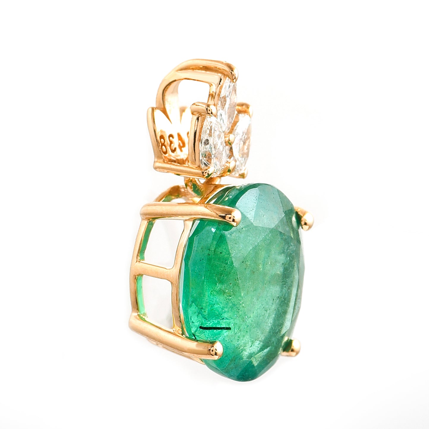 2.70 Ct Oval Emerald 14K Gold Pendant