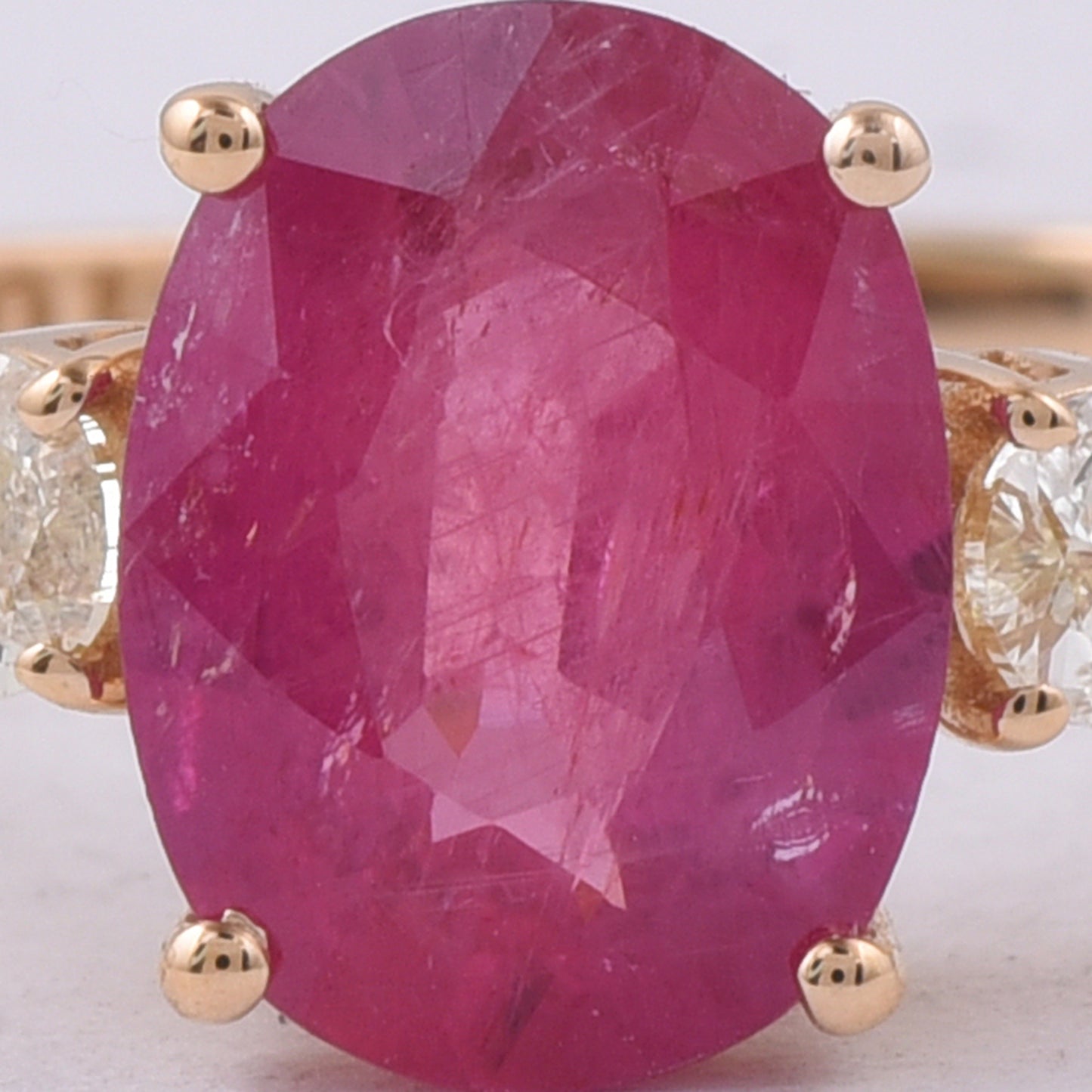 1.98 Ct Oval Natural Ruby 14K Gold Ring