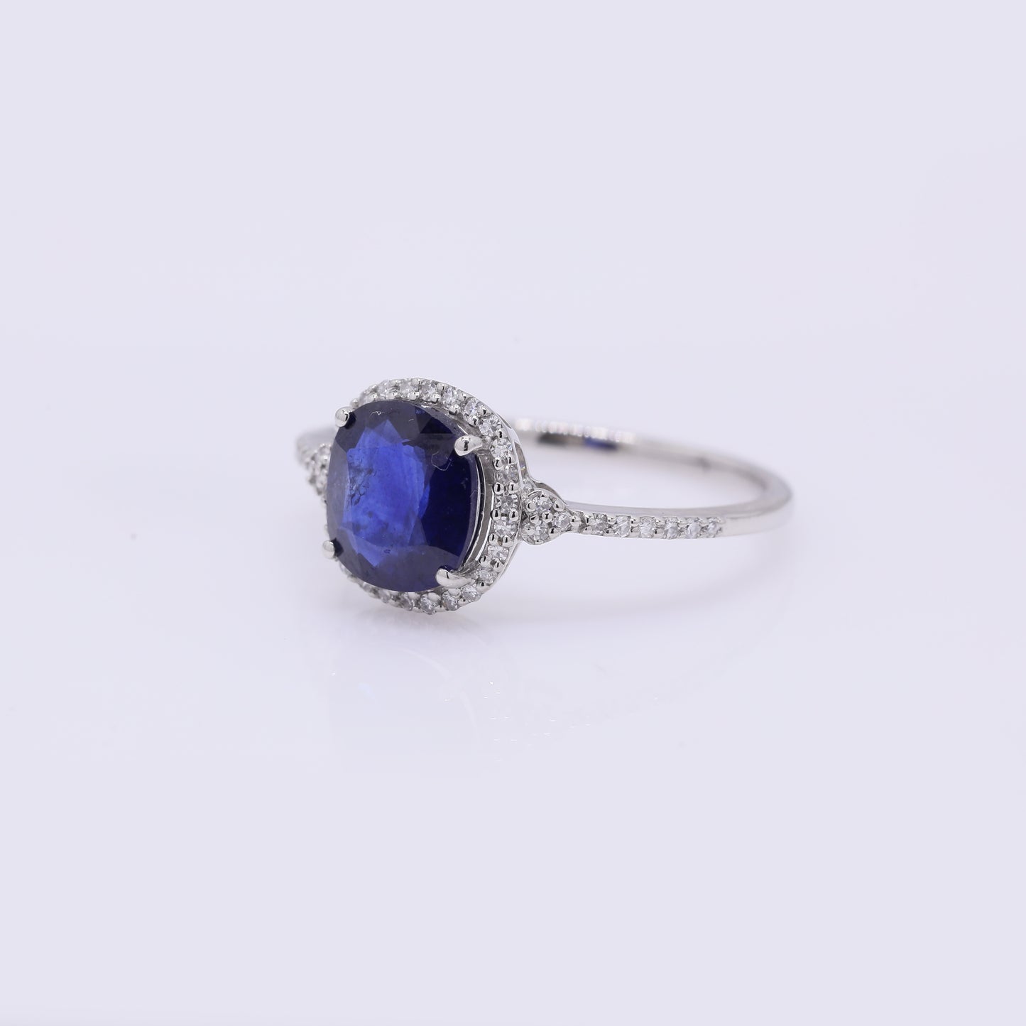 1.70 Ct Cushion Mixed Cut Natural Sapphire 950 Platinum Ring