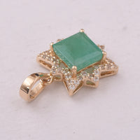 1.16 Ct Square Emerald 9K Gold Pendant