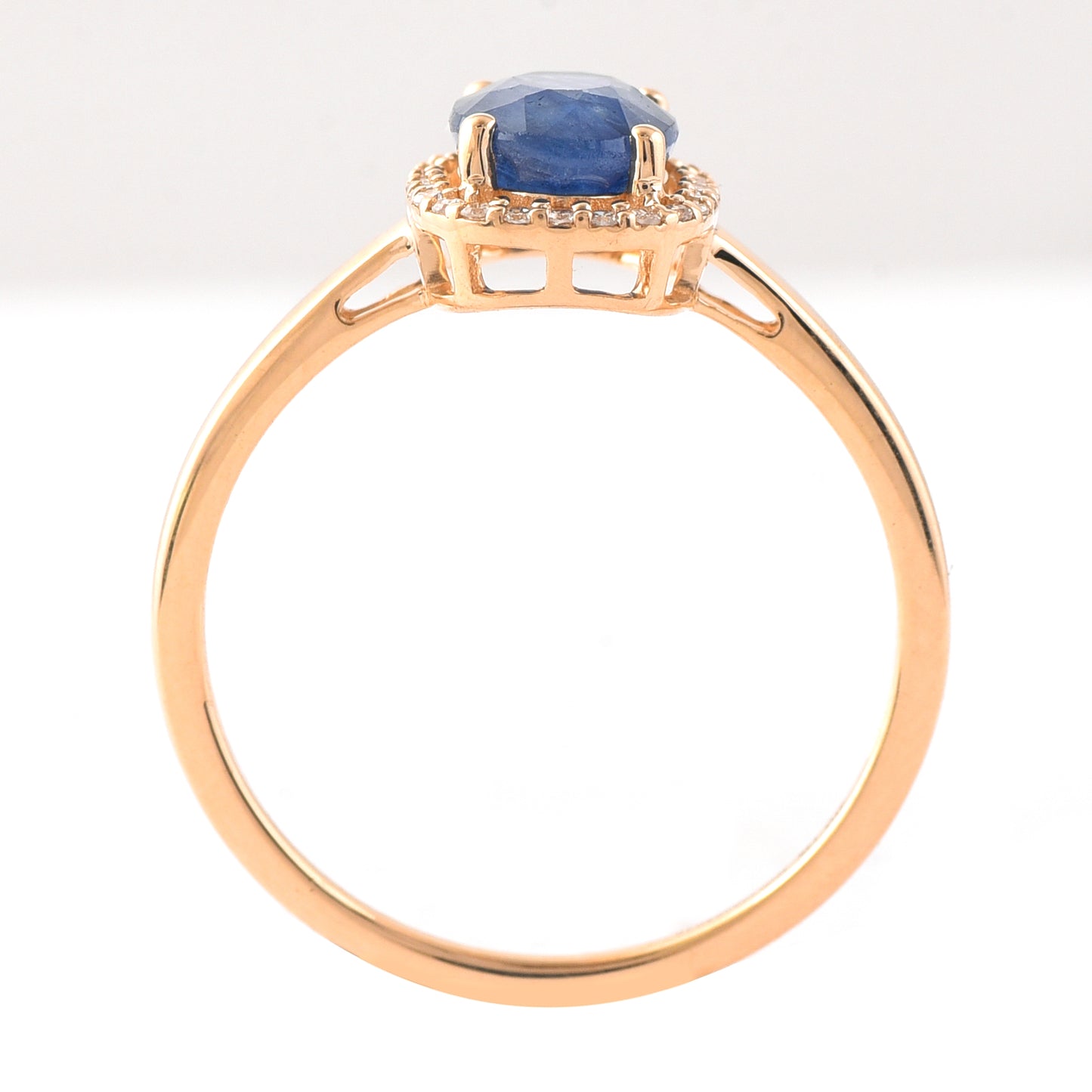 1.81 Ct Oval Mixed Cut Natural Sapphire 14K Gold Ring