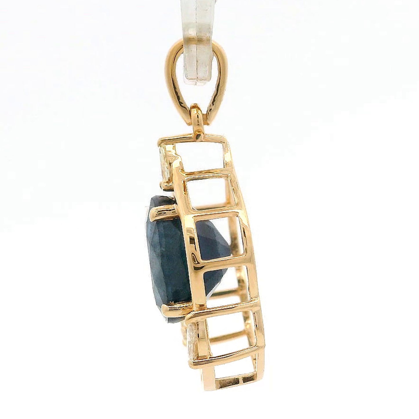 2.42 Ct Oval Sapphire 14K Gold Pendant