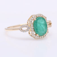 1.55 Ct Oval Mixed Cut Natural Sapphire 14K Gold Ring