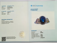 2.91 Ct Oval Mixed Cut Natural Sapphire 14K Gold Ring