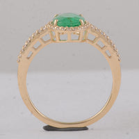 1.54 Ct Oval Emerald 9K Gold Ring
