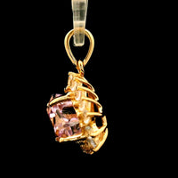 3.48 Ct Heart Kunzite 14K Gold Pendant