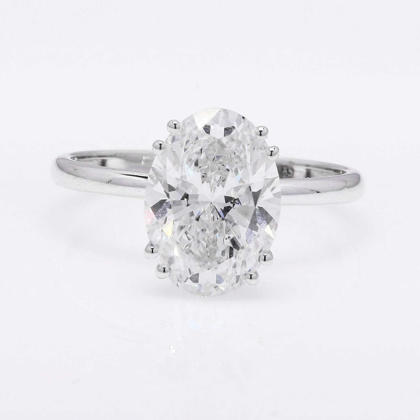 3.11 Ct Oval Brilliant Lab Grown Diamond 14K Gold Ring