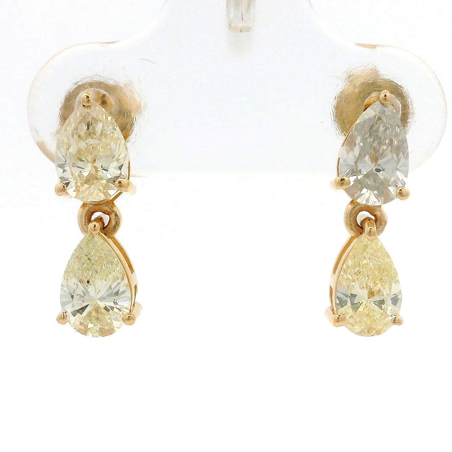 1.47 Ct Pear Diamond 14K Gold Earrings