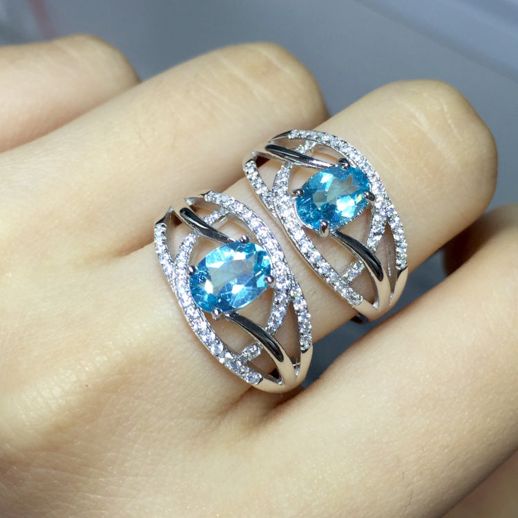 Blue Topaz 925 Sterling Silver Ring