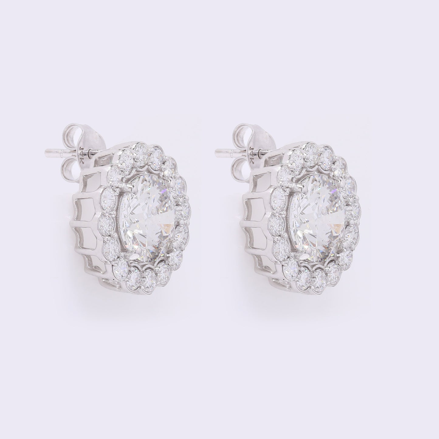 4.30 Carats Lab Grown Diamond 14K Gold Earrings