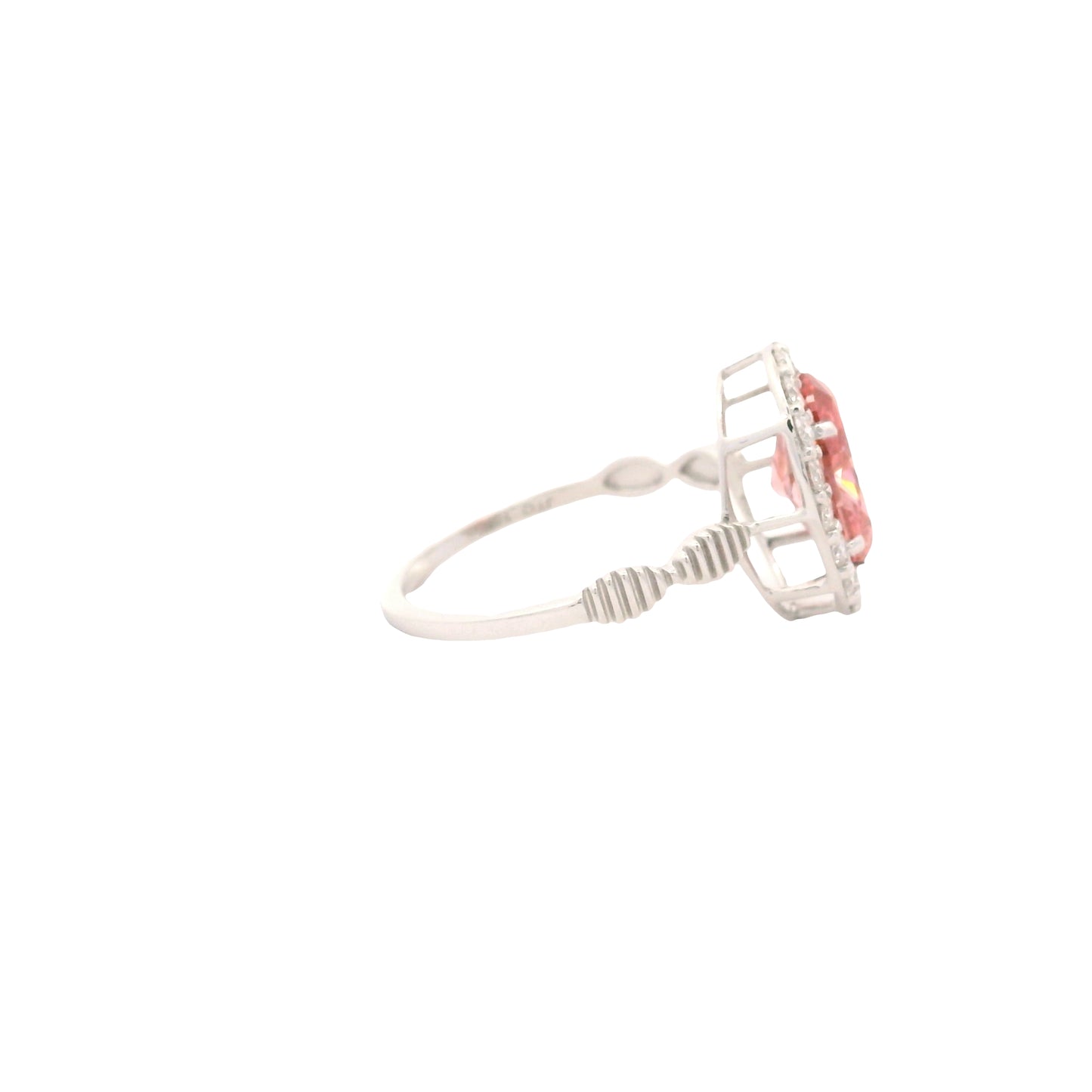 2.52 Carats Pink Lab Grown Diamond 14K Gold Ring