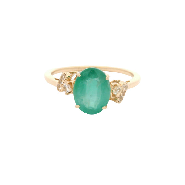 1.87 Ct Oval Emerald 14K Gold Ring