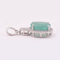 2.40 Ct Oval Mixed Cut Natural Emerald 950 Platinum Pendant