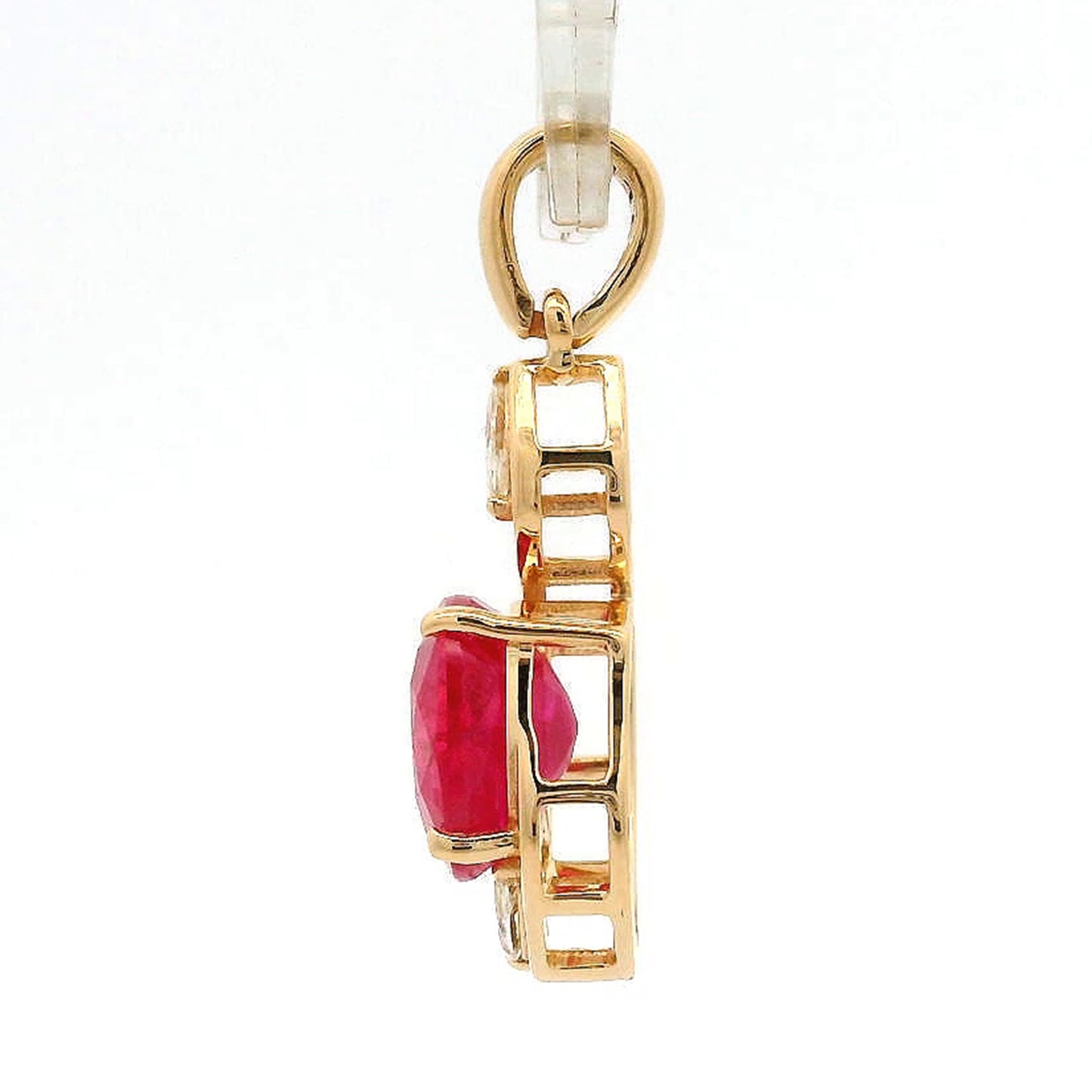 1.81 Ct Oval Ruby 14K Gold Pendant