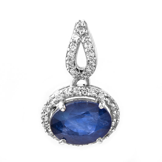 1.31 Ct Oval Sapphire 950 Platinum Pendant