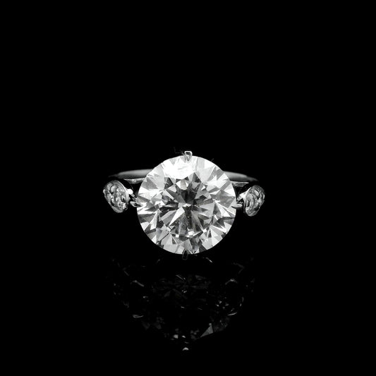 3.71 Ct Round Lab Grown Diamond 14K Gold Ring