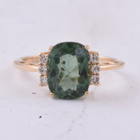 3.24 Ct Cushion Natural Apatite 14K Gold Ring