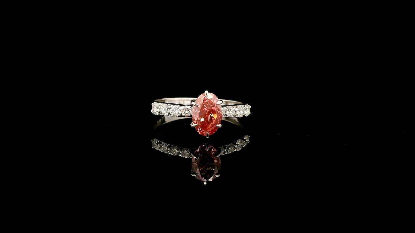 1.32 Carats Pink Lab Grown Diamond 14K Gold Ring