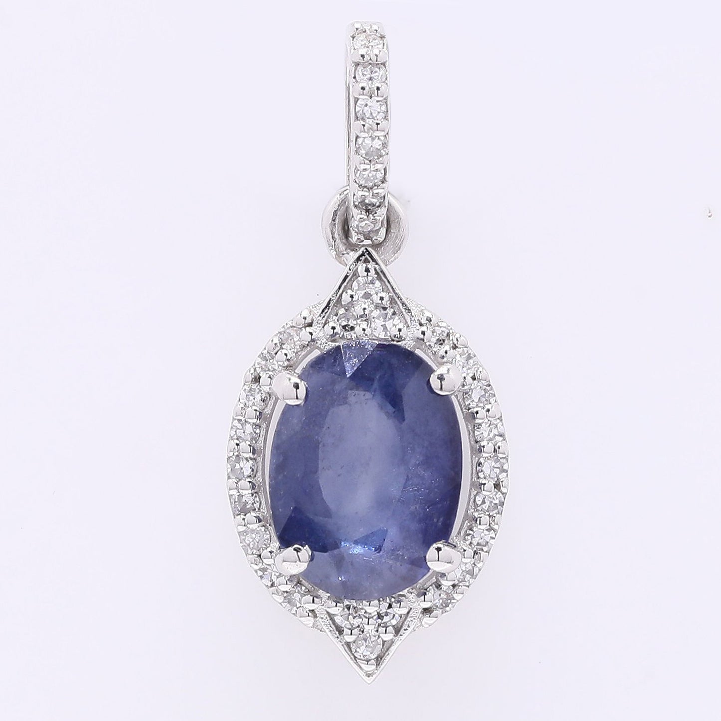 1.55 Ct Oval Mixed Cut Natural Sapphire 950 Platinum Pendant