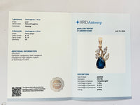 1.31 Ct Pear Natural Sapphire 14K Gold Pendant