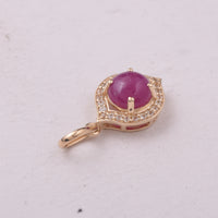 1.18 Ct Round Ruby 9K Gold Pendant