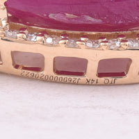 2.31 Ct Pear Mixed Cut Natural Ruby 14K Gold Pendant