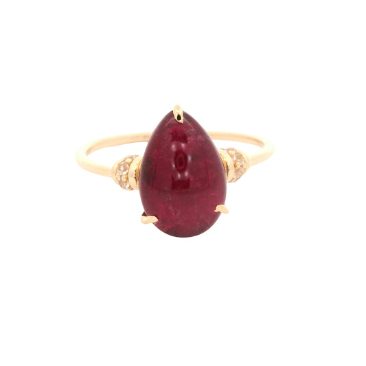 3.79 Ct Pear Tourmaline 14K Gold Ring