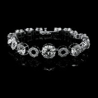 27.29 Ct Round Lab Grown Diamond 14K Gold Bracelet