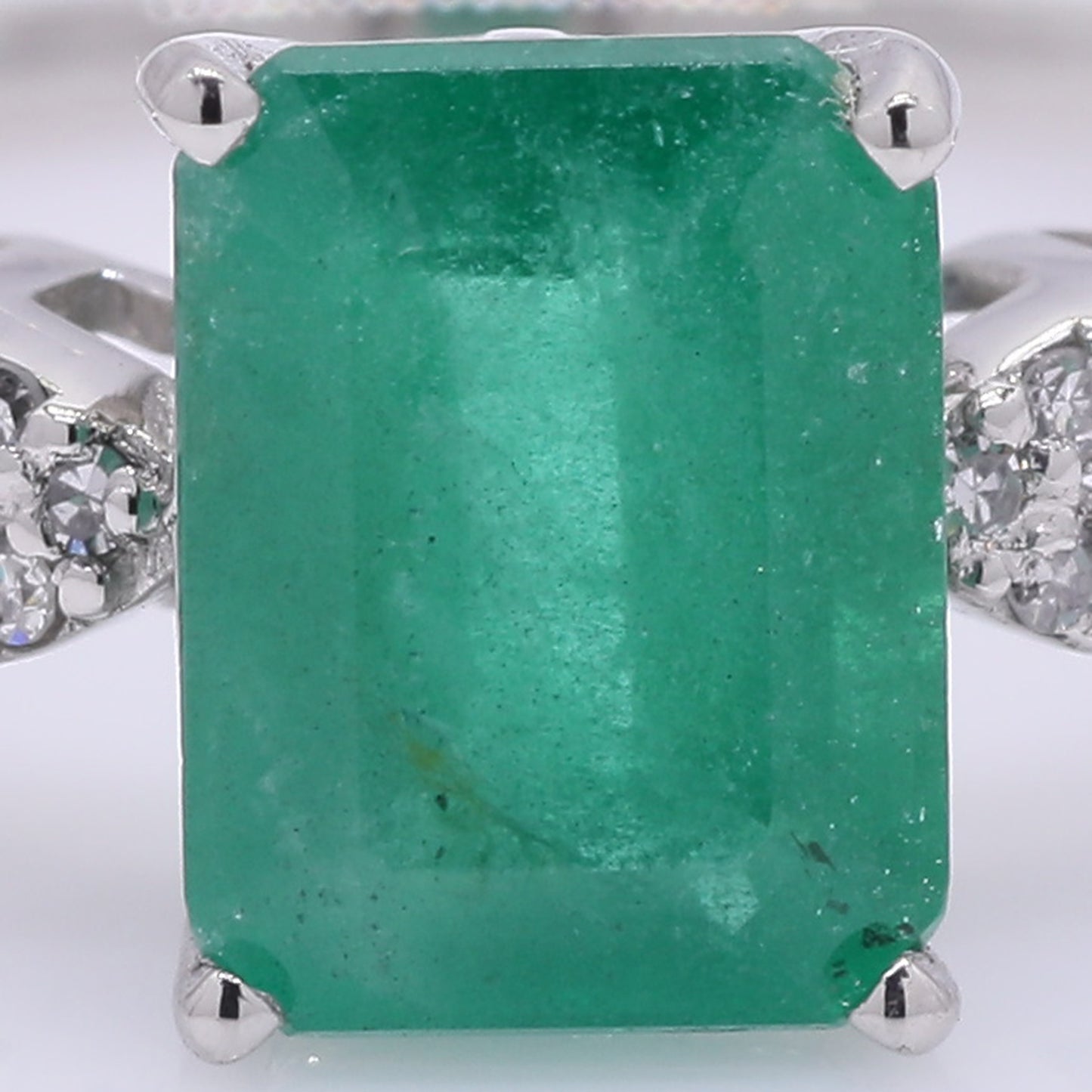 1.69 Ct Octagon Step Cut Natural Emerald 950 Platinum Ring