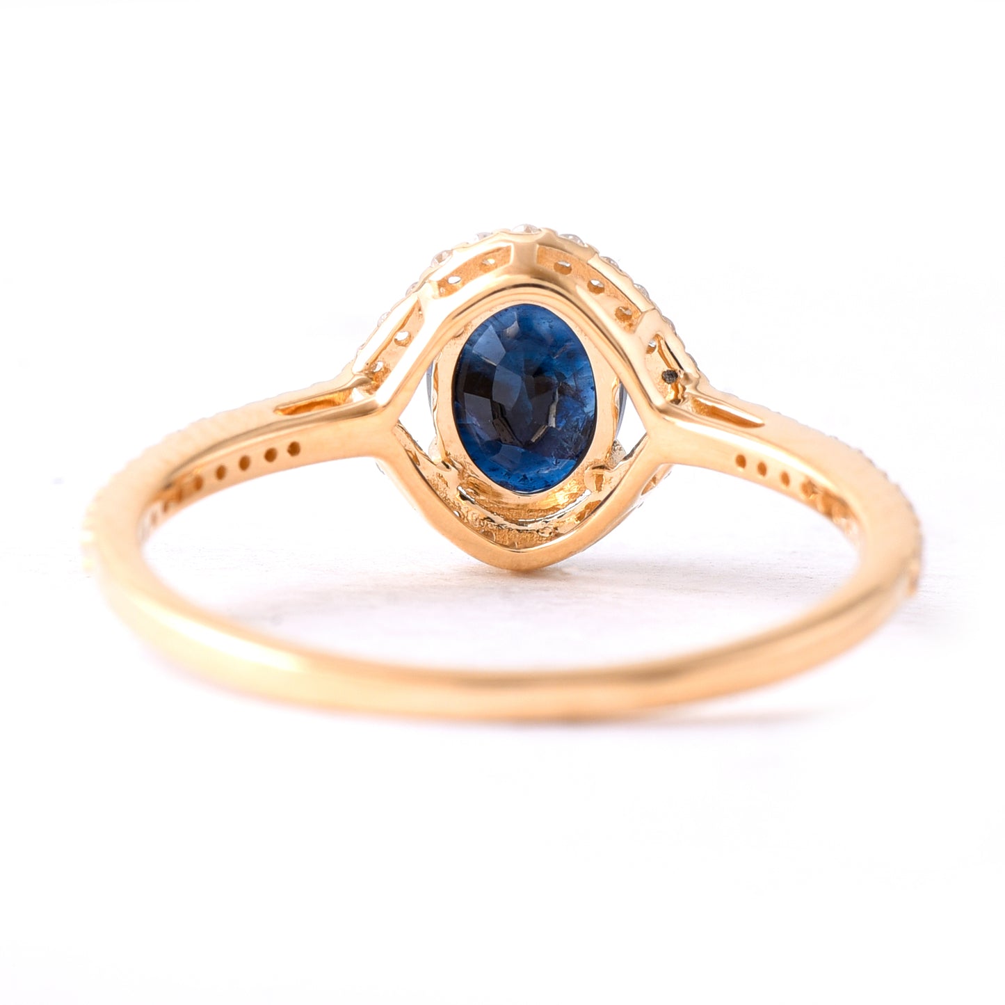 1.42 Ct Oval Mixed Cut Natural Sapphire 14K Gold Ring