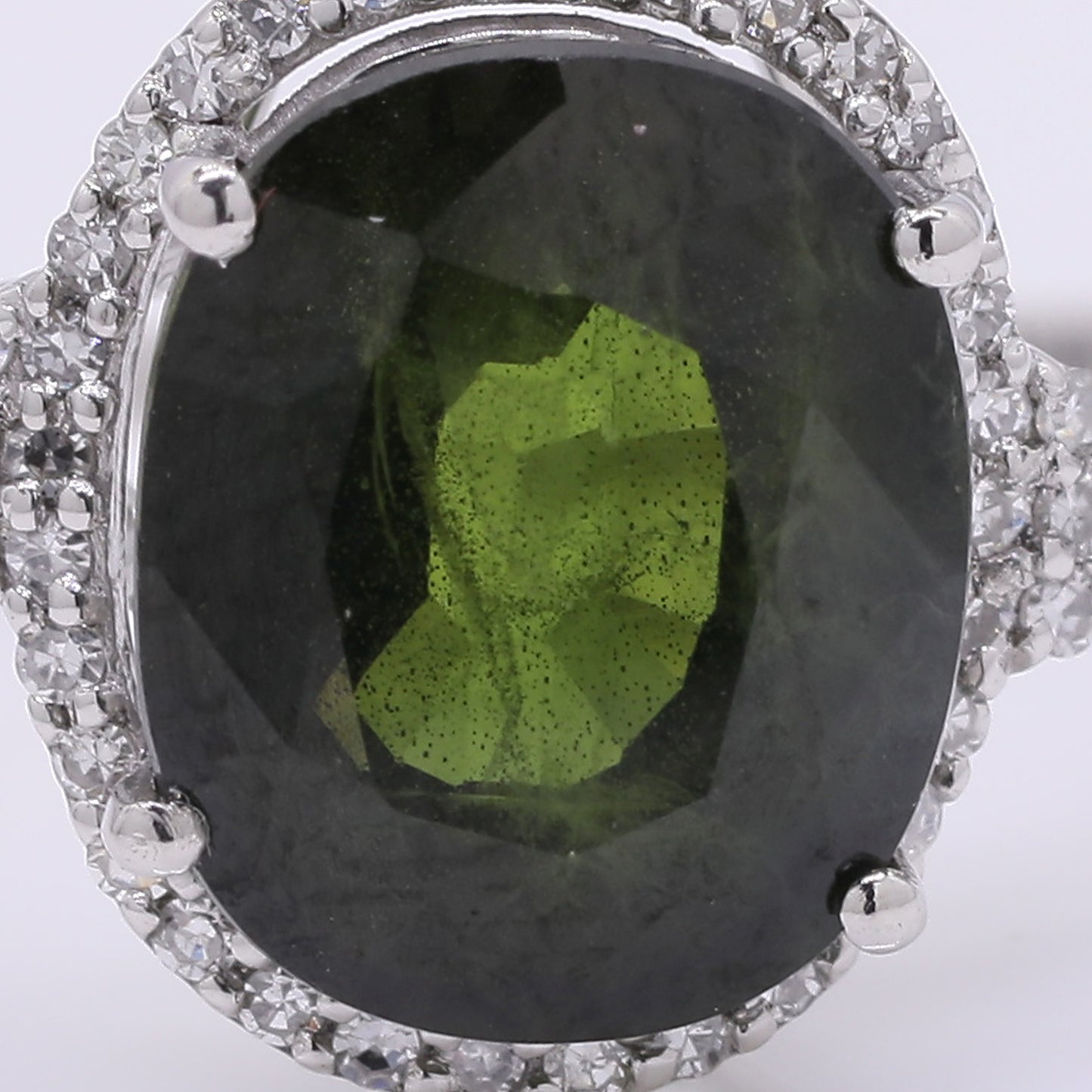 4.76 Ct Cushion Mixed Cut Natural Green Sapphire 950 Platinum Ring