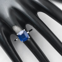 6.28 Ct Cushion Blue Sapphire 950 Platinum Ring