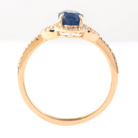 1.55 Ct Oval Mixed Cut Natural Sapphire 14K Gold Ring